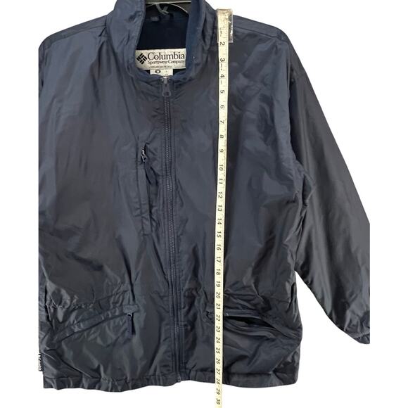Columbia Jacket Womens M Blue Full Zip Outdoors Packable Raincoat Fleece Lined - Picture 8 of 16